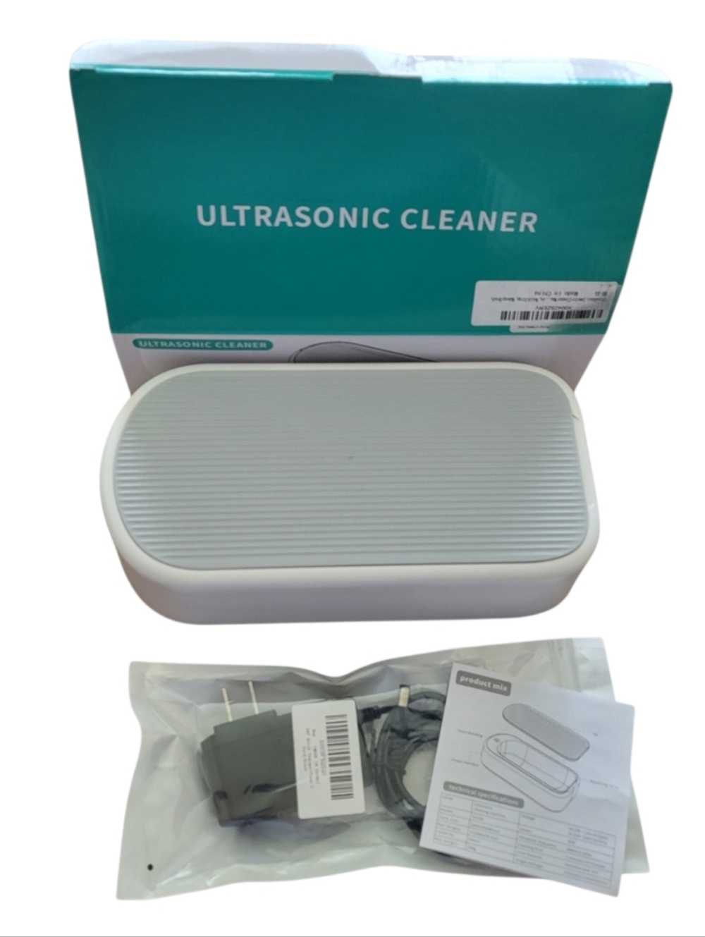 Ultrasonic Cleaner Jewelry, Eyeglasses, Dental, and more - White and Light Gray
